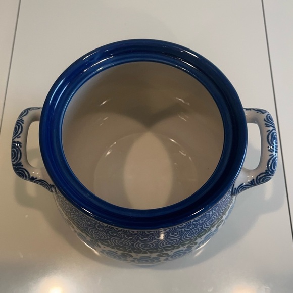 Ceramika Artystyczna Artistic Ceramic Polish Painted Rose Pottery Jar W/ Handles - Picture 3 of 10